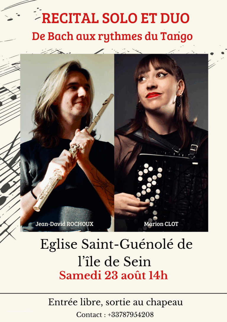 Concert à l’église Saint-Guénolé de l’île de Sein samedi 23 août à 14h00